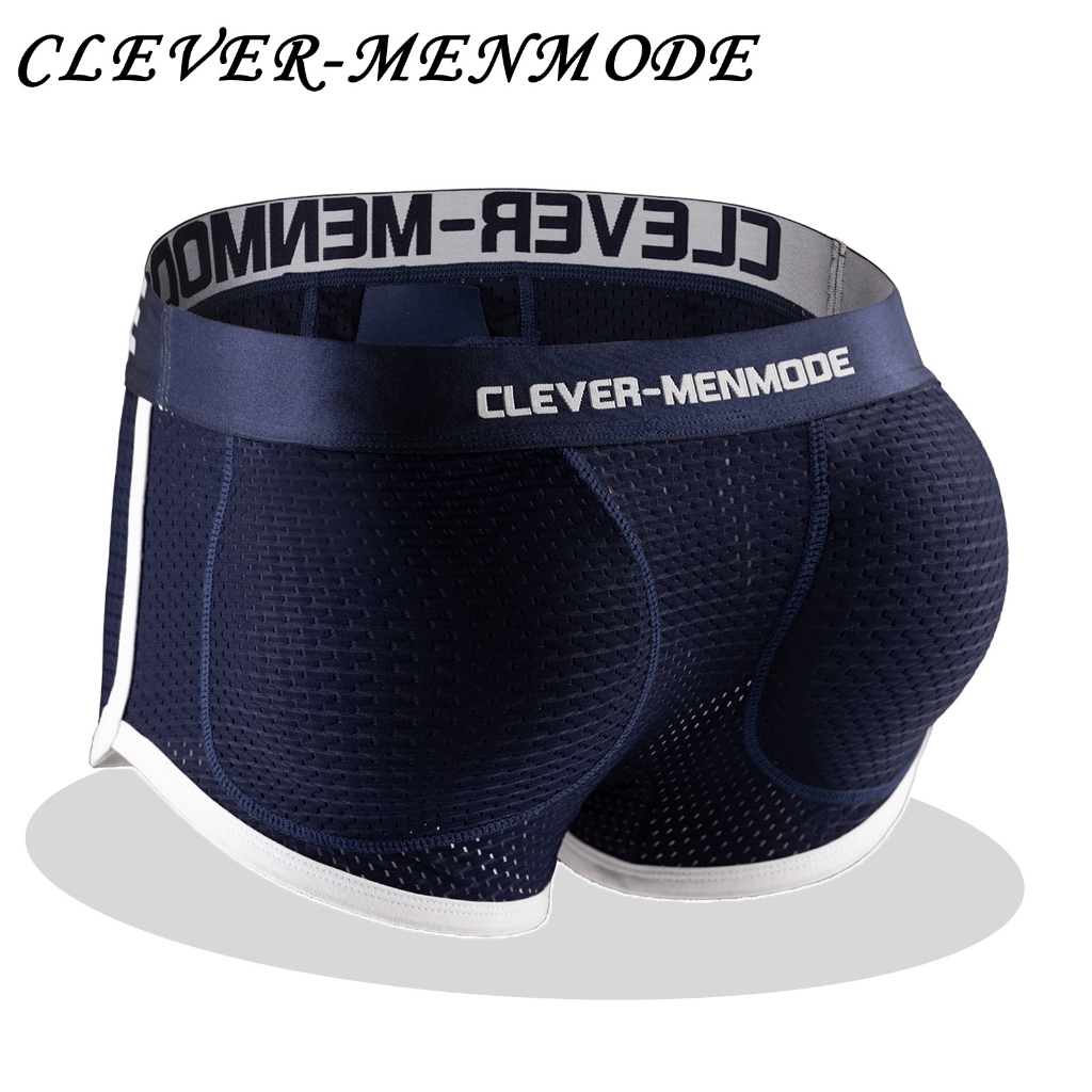 [CLEVER-MENMODE] Quần Lót Nam Boxer Lưới Ngắn Nâng Hông Trước Có Đệm Mút Tháo Rời Được
