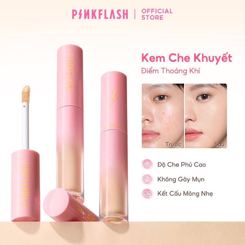 Kem Che Khuyết Điểm Pinkflash Lâu Trôi Kháng Nước Không Bị Vón Cục Độ Che Phủ Hoàn Hảo 30g | BigBuy360 - bigbuy360.vn