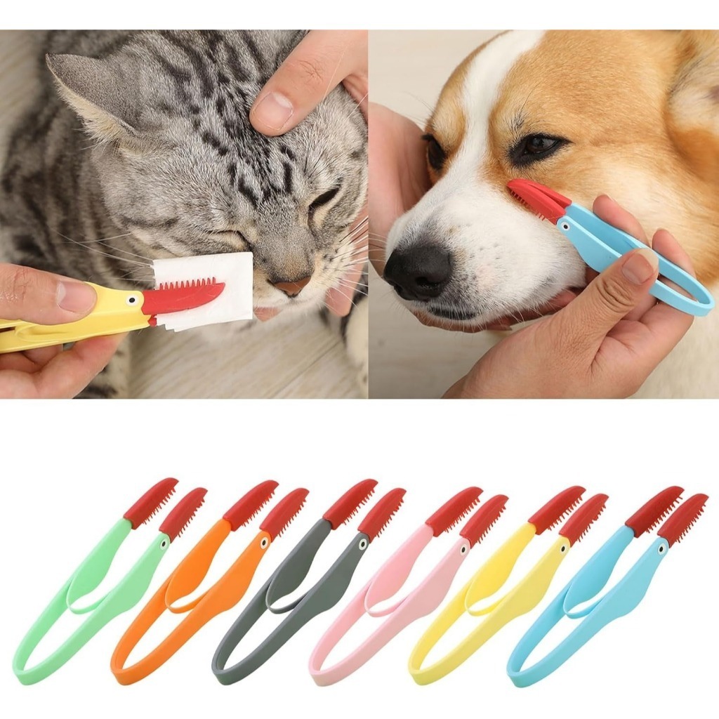 Pet Tear Mark Brush Dog Eye Wax Brush Cat Knot Brush Eye Cleaner Clip Soft Brush