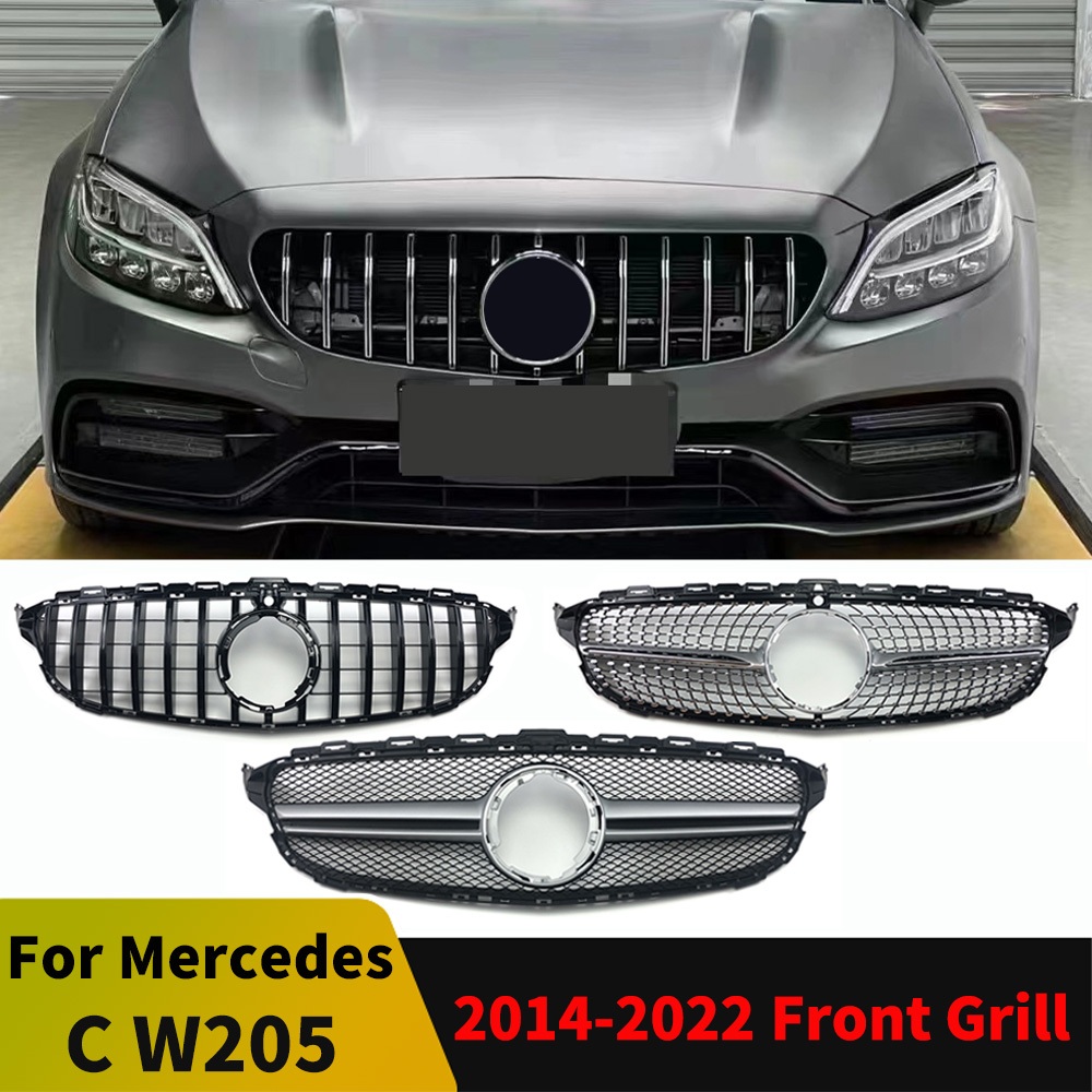 Lưới tản nhiệt đầu vào kim cương GT GTR Lưới tản nhiệt cản trước cho Mercedes W205 C205 S205 C43 AMG