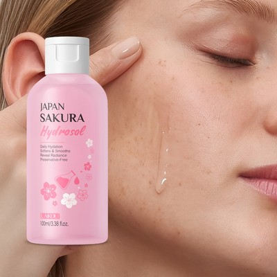 LAIKOU Japan Sakura Hydrosol Toner 100ml - Hydrat hóa hàng ngày, tăng cường rạng rỡ, không chứa chất bảo quản, mềm mại & mịn màng