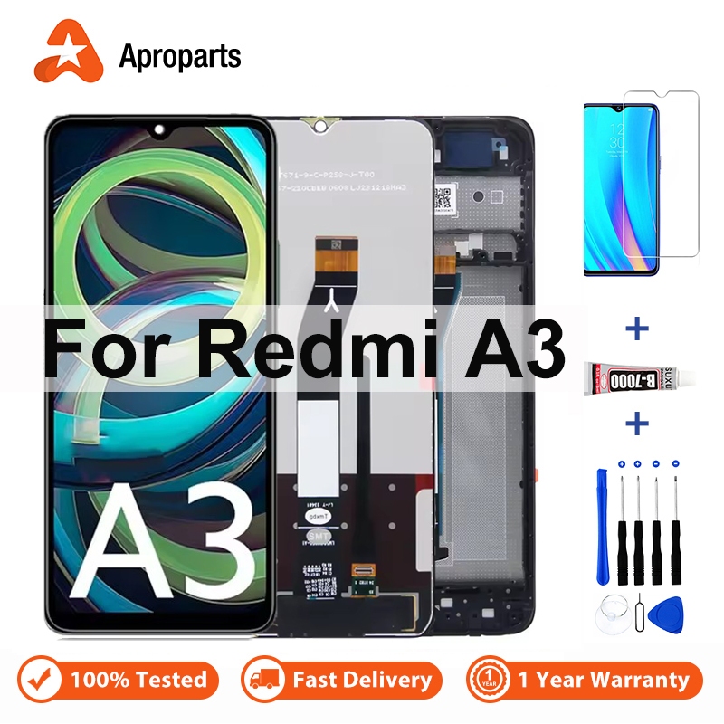 Dành Cho Xiaomi Redmi A3 23129RN51X Màn Hình Hiển Thị LCD Bộ Số Hóa Cảm Ứng 23129RN51H Có Khung