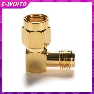 E-woitd SMA Nam Sang SMA Nữ Jack RF Adapter Kết Nối Cắm 90 Độ Góc Phải Vàng HNVN