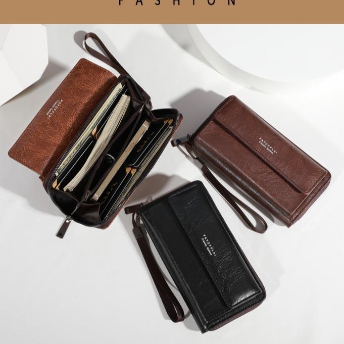 Nam Vintage Tinh Tế Dài Ví Da PU Dung Tích Lớn Đa Năng Gấp Đồng Xu Đựng Thẻ Đa Năng Ví Đa Năng