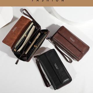 Nam Vintage Tinh Tế Dài Ví Da PU Dung Tích Lớn Đa Năng Gấp Đồng Xu Đựng Thẻ Đa Năng Ví Đa Năng