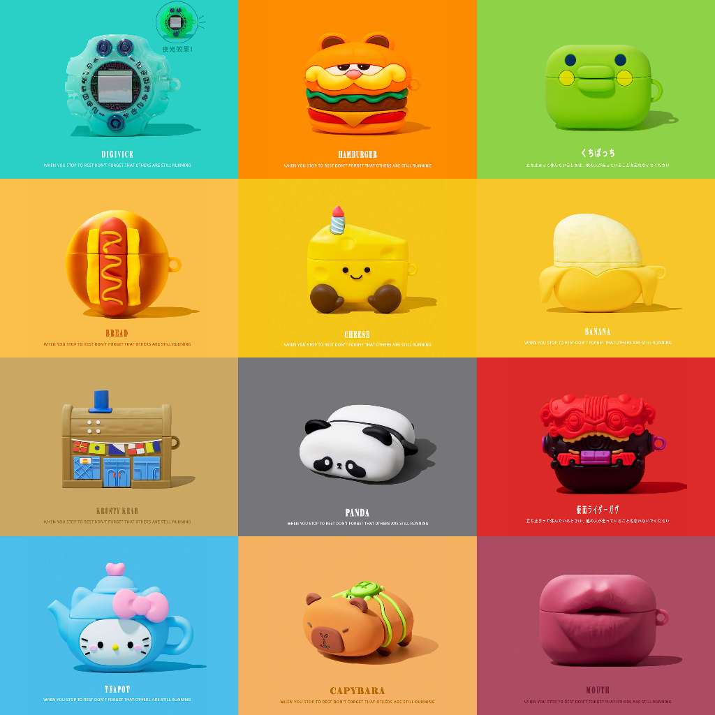 2025 Vỏ bảo vệ silicon hoạt hình phong cách mới Thích hợp cho AirPodsPro3gen Tương thích với AirPods