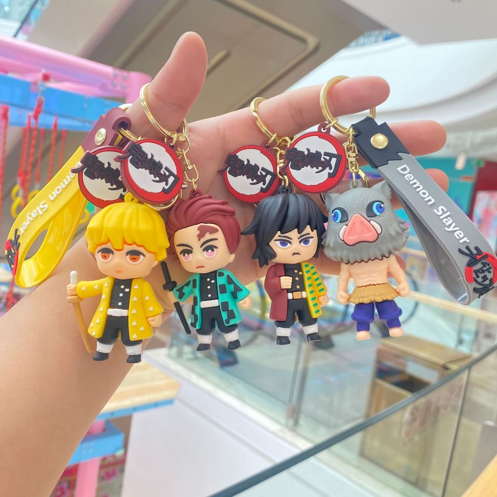 Demon Slayer Tanjiro Móc Khóa Kimetsu no Yaiba Móc Khóa Nezuko Zenitsu Kanroji Túi Mặt Dây Chuyền Qu