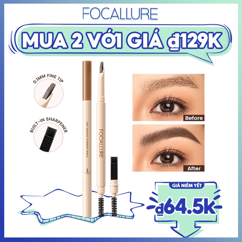 Focallure EverSharp Blade Bút chì kẻ mày 0,1MM Chống thấm nước Chống nhòe Sắc tố cao Chống vỡ Không đóng băng