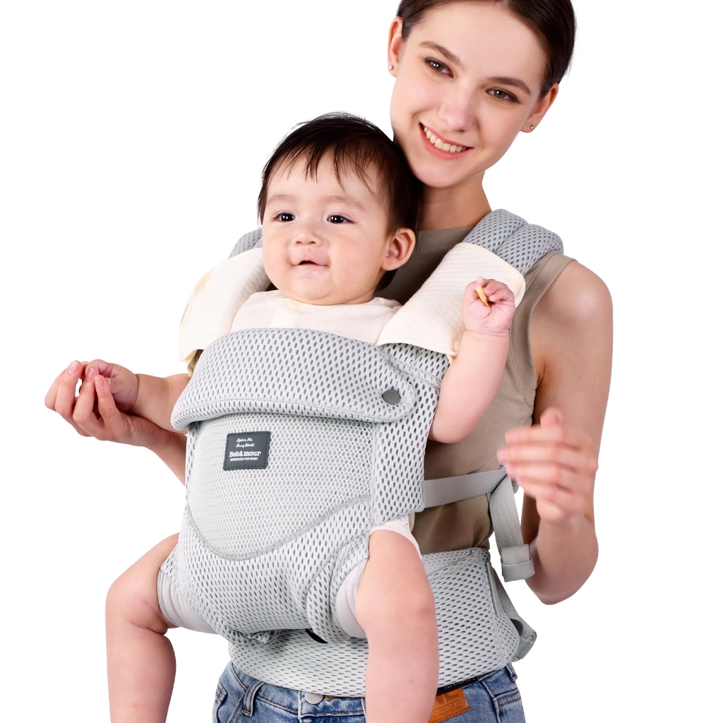 Bebamour Thoáng Khí Baby Carrier Tiện Dụng Cho Trẻ Sơ Sinh Cho 7-32lbs, Núm Có Thể Điều Chỉnh Cho Bé