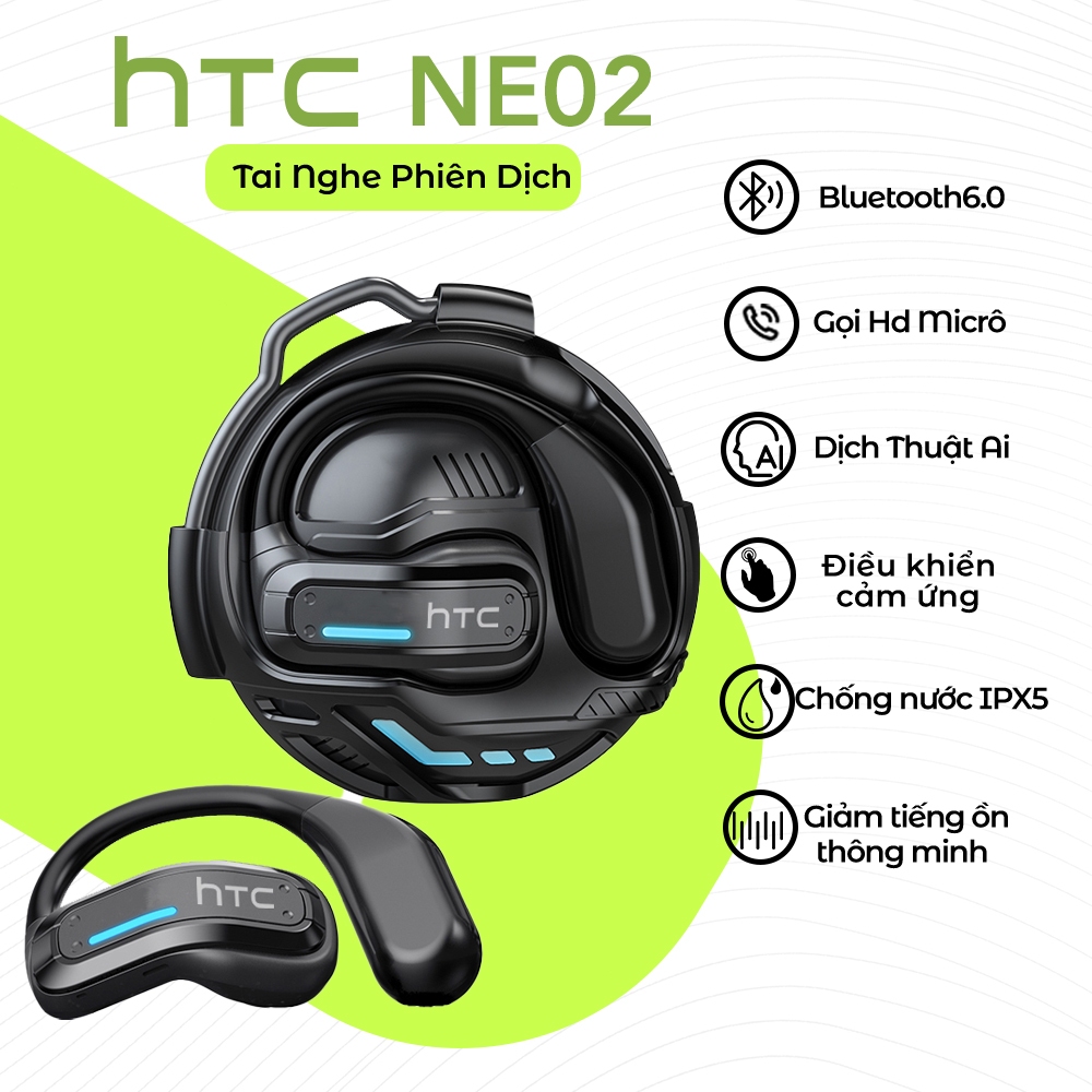 HTC NE02 Tai Nghe Phiên Dịch AI Mở Tai  Bluetooth 6.0 Dịch Thời Gian Thực  IPX5 Chống Nước  Âm Thanh HiFi Thiết Kế Thể Thao & Kinh Doanh | BigBuy360 - bigbuy360.vn