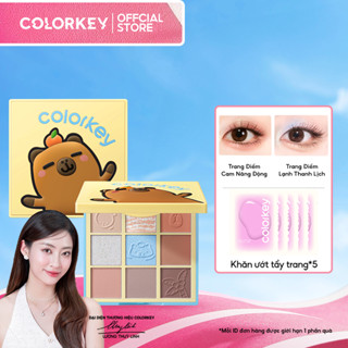 COLORKEY Capybara Bảng Phấn Mắt 9 Màu Trang Điểm Mắt Matte Pearlescent, Bảng Trang Điểm Đa Năng