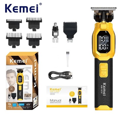Kemei 3 Trong 1 Sạc Tóc Mũi Tai Râu Tông Đơ Cắt Tóc Không Dây Lá Máy Cạo Râu Điện Máy Cắt Tóc Nam Dao Cạo
