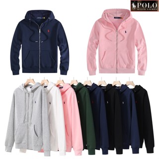 Ralph lauren Áo Hoodie  RL POLO Nam Full Dây Kéo Áo Hoodie Cổ Điển Rời Phiên Bản 100% Cotton Áo Hoodie