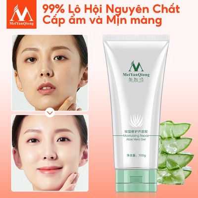 MeiYanQiong Dưỡng Ẩm Aloe Vera Gel Lô Hội Barbadensis Lá Nước ép Polysaccharides Dưỡng Ẩm Sau Nắng Sửa Chữa Nam Nữ Chăm Sóc Hàng Ngày 100g