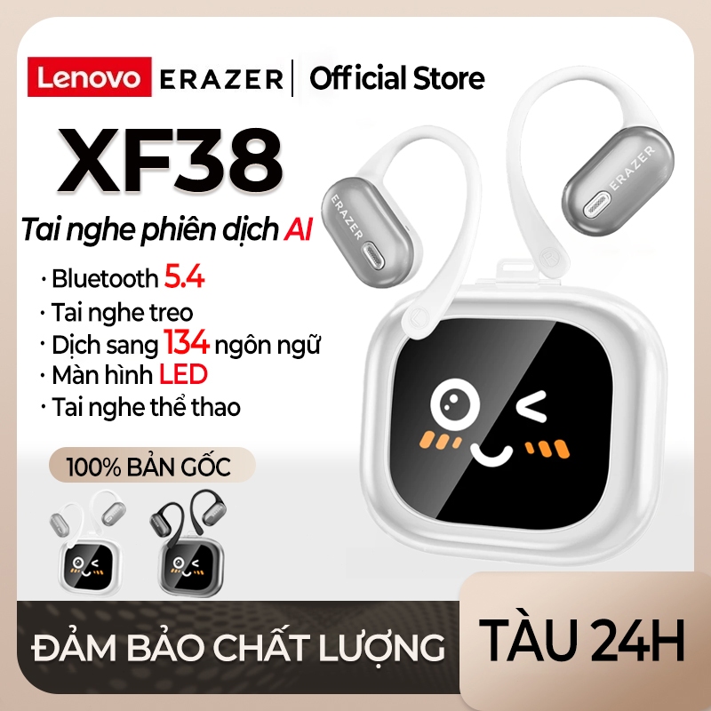 Lenovo ERAZER XF38 Tai Nghe Phiên Dịch AI Tai nghe dịch Tai nghe không dây Tai nghe dịch AI Bluetooth 5.4 Tai nghe dịch thời gian thực AI Tai nghe nhét tai chống nước IPX7 Màn hình cảm ứng thông minh LED Tai nghe chơi game | BigBuy360 - bigbuy360.vn