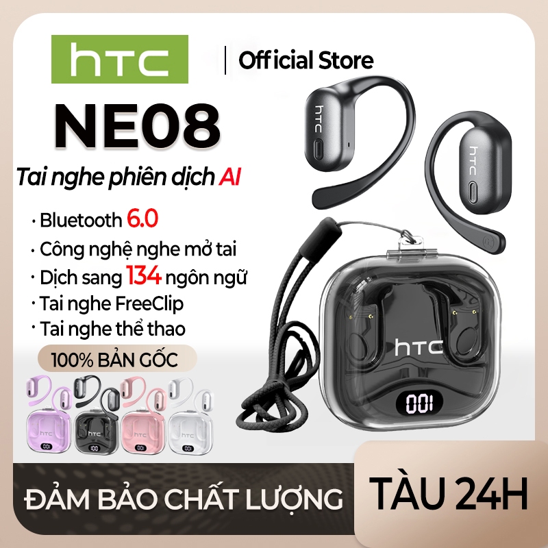 HTC NE08 Tai Nghe Phiên Dịch AI Bluetooth 6.0 Tai nghe chơi game Tai nghe không dây dạng móc tai Tai nghe OWS Phiên dịch thời gian thực trong 134 ngôn ngữ Dịch tiếng subtitle video ngắn HiFi Sound 10mm Màn hình mức pin | BigBuy360 - bigbuy360.vn