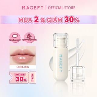  Son bóng MAGEFY Clear Glass Màng film không trôi 12 giờ căng mọng môi 3D tự nhiên 