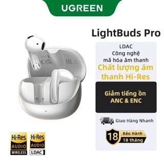 UGREEN LightBuds Pro Bluetooth 6.0 Al Giảm tiếng ồn gió Hi-Res & LDAC Được chứng nhận 32H Tai nghe Bluetooth thời gian chơi dài