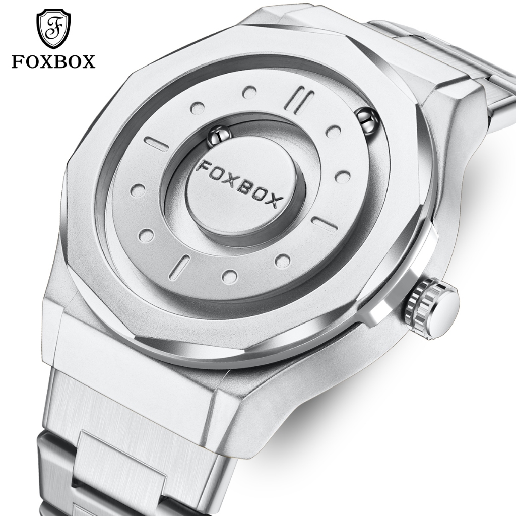 Đồng hồ LIGE Nam Hạt lăn từ tính Đồng hồ thạch anh Đồng hồ đeo tay chống nước