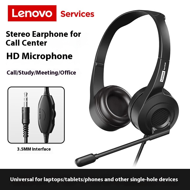 Tai nghe có dây Lenovo E01 Tai nghe có micrô Tai nghe khử tiếng ồn có micrô chuyên dụng cho trung tâm cuộc gọi Dịch vụ khách hàng Sử dụng với máy tính | BigBuy360 - bigbuy360.vn