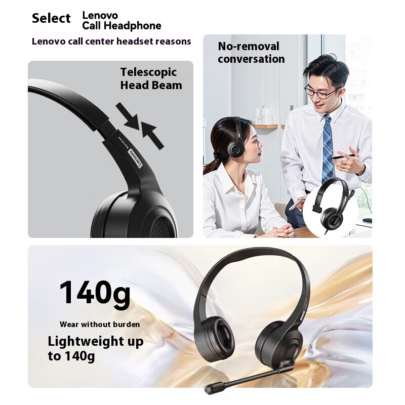 Tai nghe có dây Lenovo E01 Tai nghe có micrô Tai nghe khử tiếng ồn có micrô chuyên dụng cho trung tâm cuộc gọi Dịch vụ khách hàng Sử dụng với máy tính | BigBuy360 - bigbuy360.vn