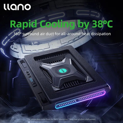 Tấm làm mát máy tính xách tay Llano V10 được trang bị máy tính xách tay chơi game làm mát nhanh Turbo-Fan có giá đỡ có thể điều chỉnh phù hợp cho máy tính xách tay 13-17,3 inch