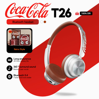  Tai nghe Coca Cola T26 Retro Bluetooth 5.4 Tai nghe không dây Tai nghe qua tai có mic 