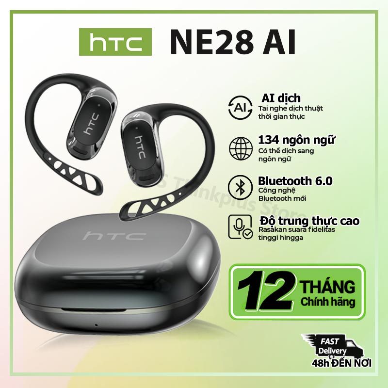 Tai nghe phiên dịch HTC NE28 AI Tai nghe không dây Dịch phụ đề thời gian thực V6.0 OWS Tai nghe không dây Thiết kế móc tai Tuổi thọ pin dài Nút tai IPX5 | BigBuy360 - bigbuy360.vn