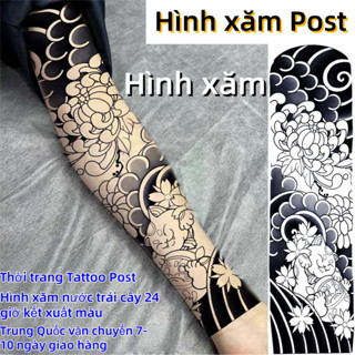 Hình Xăm Dán Thảo Dược Hoa Văn Đẹp - Phù Hợp Cánh Tay & Chân - Unisex Universal hình xăm 15 ngày