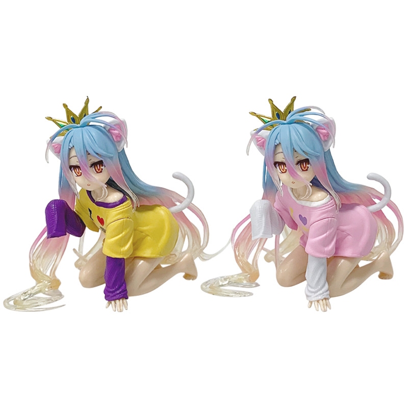 10cm Còn Hàng Anime No Game No Life: Zero Shiro Máy Tính Để Bàn Hình Dễ Thương Trắng Đến Tai Mèo Áo 