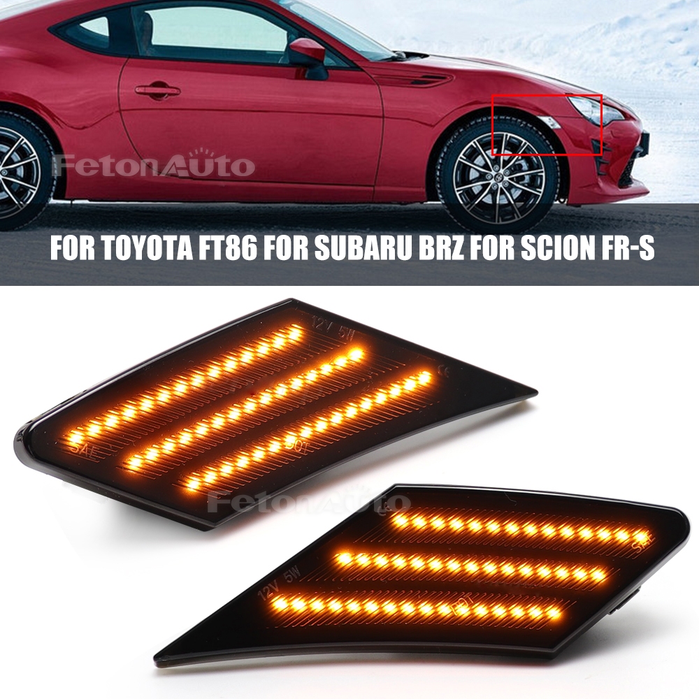 2 Chiếc LED Năng Động Biến Tín Hiệu Bên Đèn Đánh Dấu Cho Subaru Scion FR-S BRZ Toyota FT86 GT86 2012