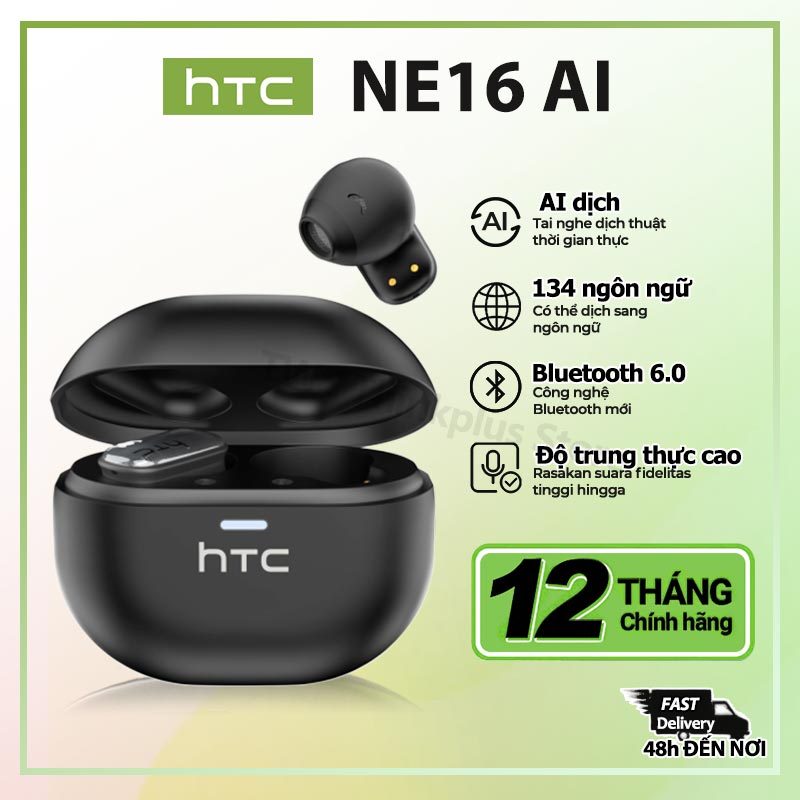 HTC NE16 Tai nghe Bluetooth AITWS Bluetooth 6.0 Dịch thời gian thực có thể dịch 135 ngôn ngữ Tai nghe không dây chống nước chất lượng âm thanh HiFi IPX5 | BigBuy360 - bigbuy360.vn