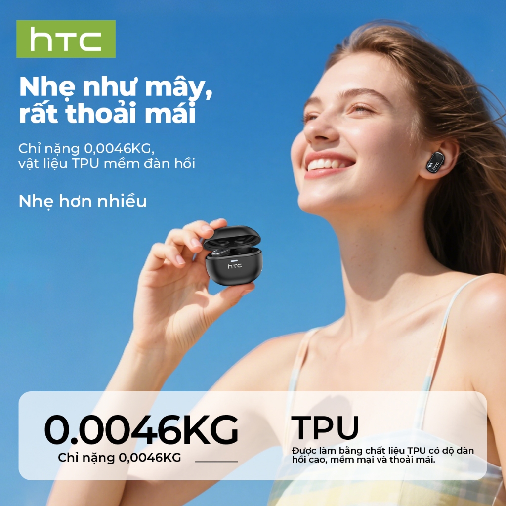HTC NE16 Tai nghe Bluetooth AITWS Bluetooth 6.0 Dịch thời gian thực có thể dịch 135 ngôn ngữ Tai nghe không dây chống nước chất lượng âm thanh HiFi IPX5 | BigBuy360 - bigbuy360.vn