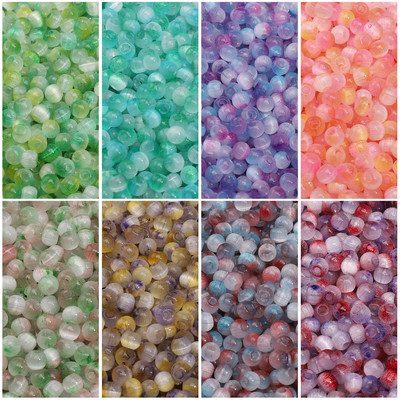 Beadia 4mm - 150 cái/gói hạt thủy tinh hai màu mắt mèo cho phụ kiện handmade