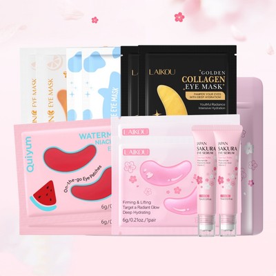 LAIKOU Ultimate Eye Revival Kit 13 chiếc - Mặt nạ mắt + Serum mắt ba cuộn – Depuff, Brighten & Hydrate