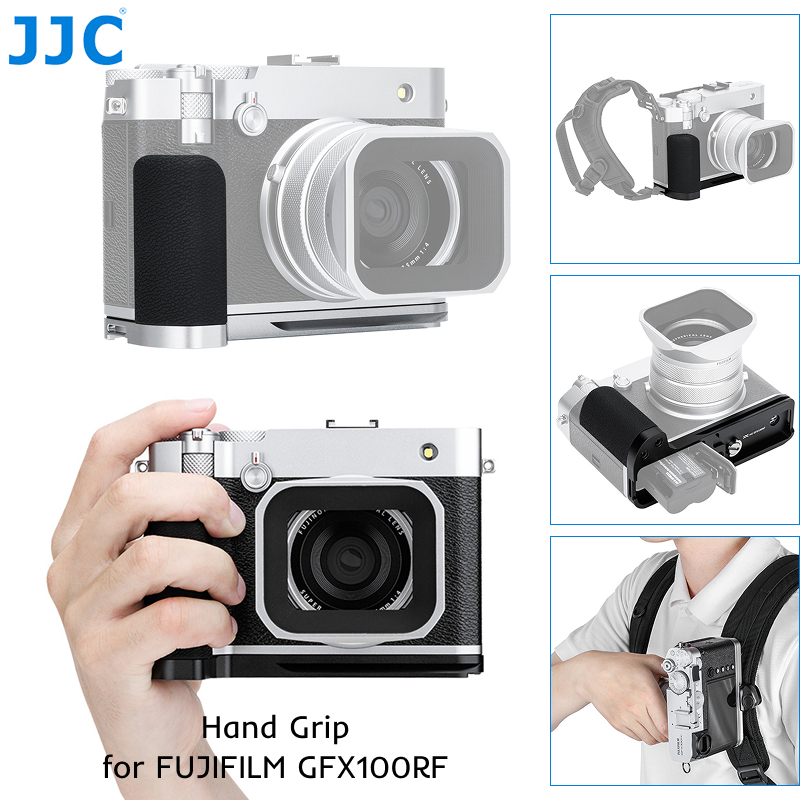 JJC Tay cầm máy ảnh cho Fujifilm GFX100RF với tấm tháo nhanh Arca-Swiss tích hợp, tay cầm kim loại c