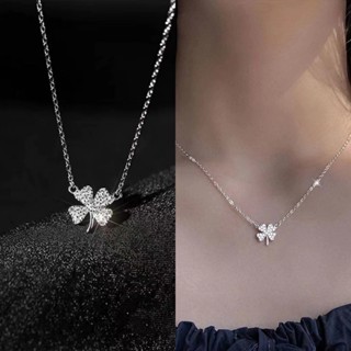 🍭Candy🍭Dây chuyền bạc nữ Miuu Silver, vòng cổ cỏ 4 lá đính đá bạc 925