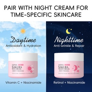  Laikou Sakura Day Night Face Cream Nuôi dưỡng & Làm sáng da Kem dưỡng ẩm Chống lão hóa Da mịn 30g 