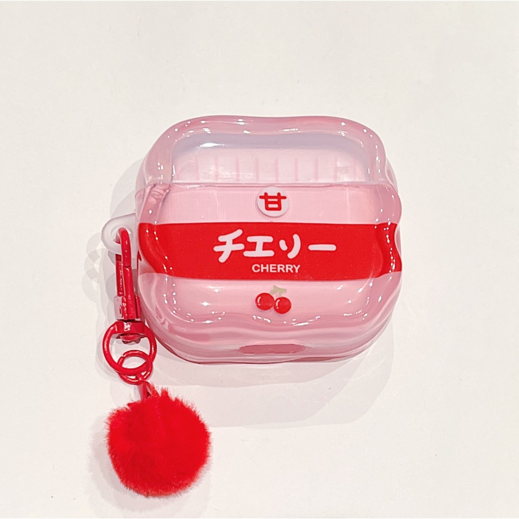 Ốp lưng màu hồng Cherry Drink AirPods Pro3 cho AirPods Pro2 Vỏ chống sốc cho AirPods Pro3 4 / 4 (ANC