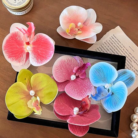 🍥jellycuty🍥 🌸Cô Gái Ngọt Ngào Đẹp Phalaenopsis Hoa Kẹp Tóc Kẹp Bên Nổ Kẹp Phụ Kiện Tóc | BigBuy360 - bigbuy360.vn