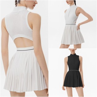 Váy thể thao nữ khóa kéo trước – Xếp li thoáng khí, phù hợp chạy bộ & quần vợt