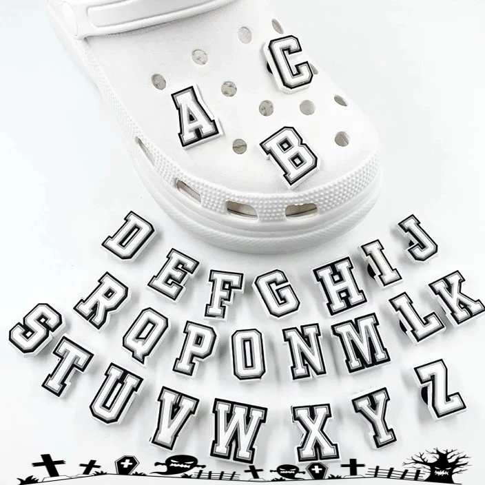 🔥Mua 3 tặng 3🔥 Dép Nút Trang Trí Quyến Rũ Chéo Phụ Kiện Giày Jjbxc 26 Bảng Chữ Cái Mặt Dây Chuyền DIY Lỗ Giày Trang Trí Khóa Phụ Kiện