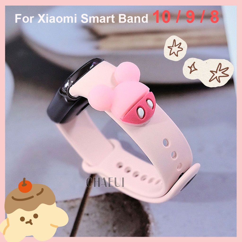 Dây đeo silicon hoạt hình dễ thương cho Xiaomi Smart Band 10 / Mi Band 10 Ceramic Edition / 9 / 8