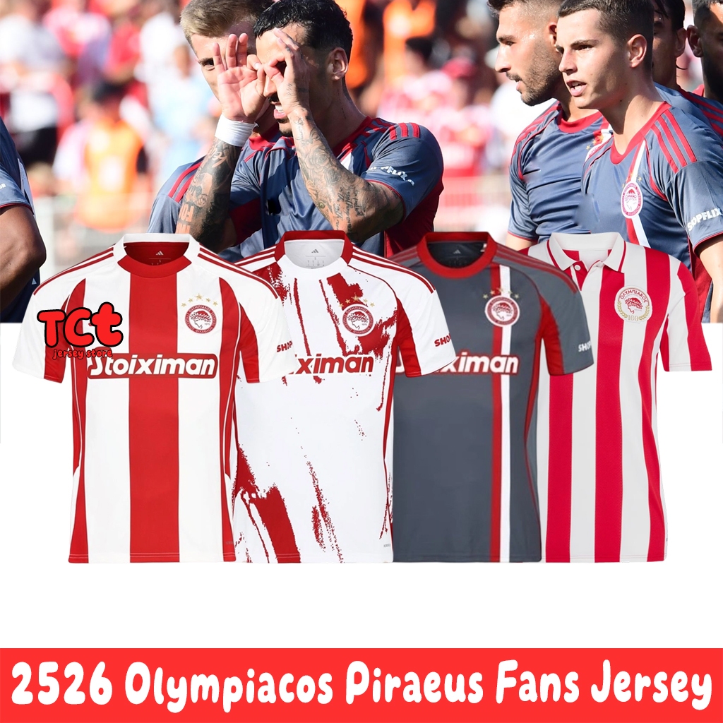 Olympiacos Pirane 25 / 26 sân khách thứ ba chất lượng hàng đầu Phiên bản người hâm mộ bóng đá Áo bón