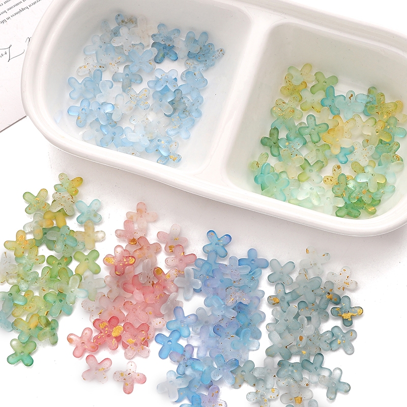 Hạt acrylic vàng chấm 9mm, 80 cái/túi, phù hợp làm phụ kiện trang sức DIY