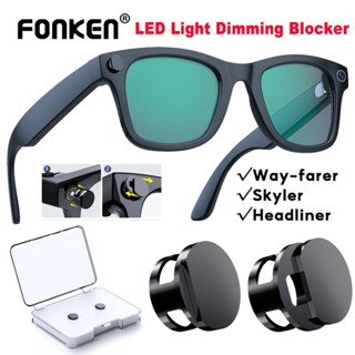 Fonken Nắp Chặn Đèn LED cho Ray(ban) Me(ta) Way-farer/Sky-ler/Head-liner - Phụ kiện kính kim loại tái sử dụng