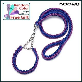 Bộ vòng cổ và dây xích cho chó Dây bện Nylon hạng nặng Dây xích chó và vòng cổ huấn luyện cho chó