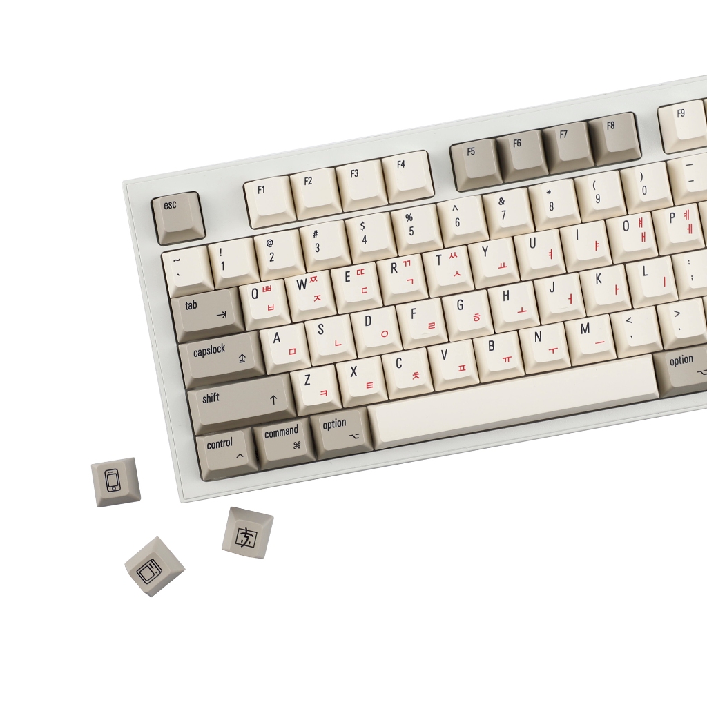 YMDK 135 Phím Tiếng Anh Hàn Quốc MAC Retro Keycaps Cherry Profile PBT Dye thăng hoa cho 75 / 87 / 98
