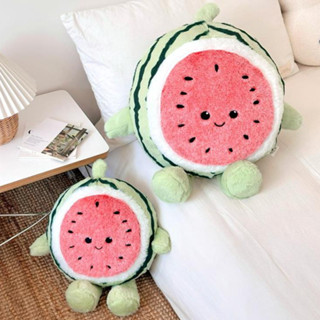 Alisa Gấu bông Dưa Hấu chạy bộ dễ thương, Thú nhồi bông hoa quả dưa hấu mặt vui vẻ chất liệu lông thỏ mềm mại