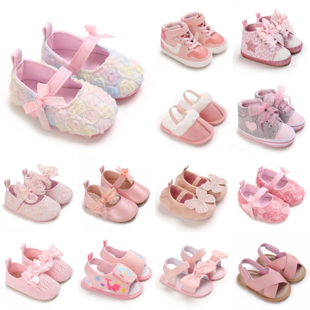 Giày Bé Sơ Sinh Bé Gái Dễ Thương Chống Trơn Trượt Trẻ Sơ Sinh Tập Đi Đế Mềm Giày Công Chúa Cho Christening